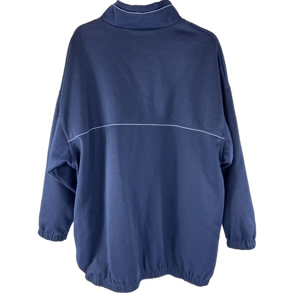 Weather Solutions‎ Mens Size L Navy Blue Reversible Loose Fit Rain Jacket Chore - Picture 4 of 12